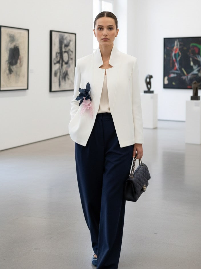 Luxury couture fashion by BY SARA CHAMAN featuring floral hand embroidery and timeless feminine elegance curated by Dot By Nana