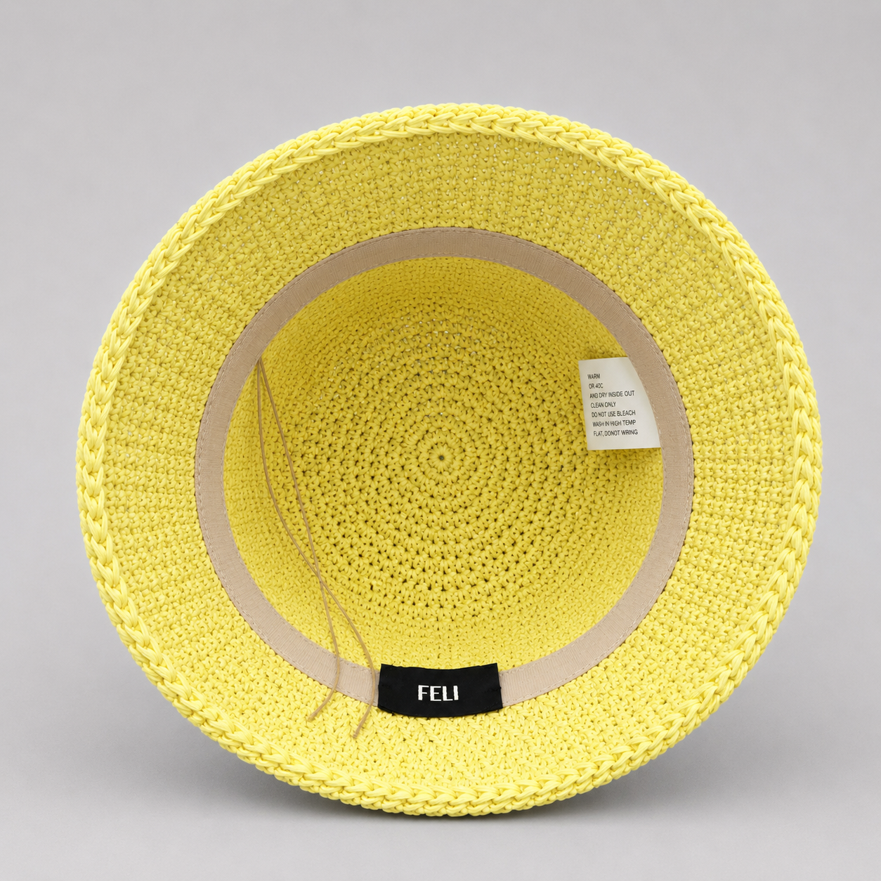 Yellow Straw Bucket Hat
