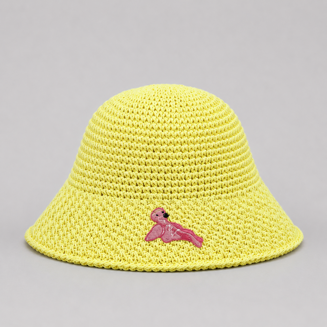 Yellow Straw Bucket Hat