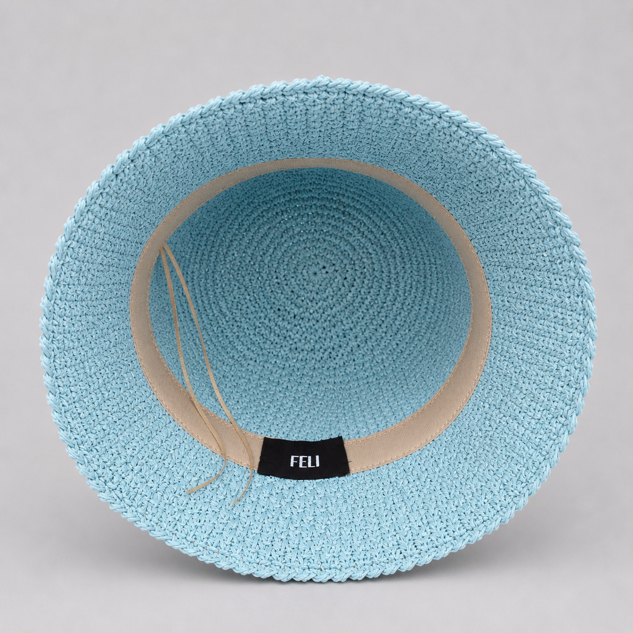 Blue Straw Bucket Hat