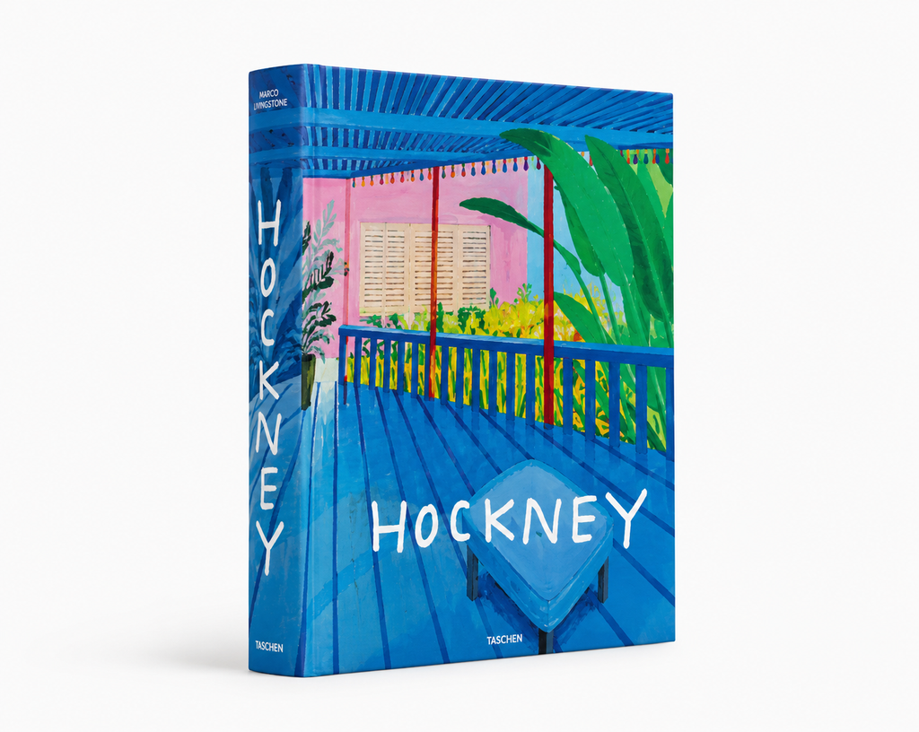 David Hockney luxury art book by Taschen featuring iconic vibrant poolside and California-inspired artworks  collectible coffee table book for art lovers, luxury interiors, designer homes, and sophisticated gifting in Oman, Dubai, GCC & Middle East. A premium statement piece for modern art collectors, colorful contemporary interiors, fashion creatives, and lovers of rare artistic books and elevated coffee table styling.