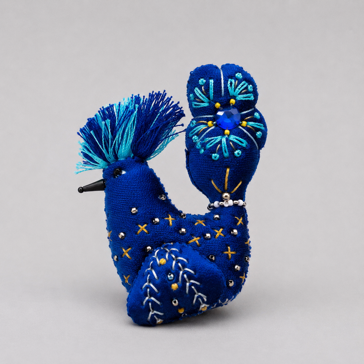 Blue Lucky Bird Brooch