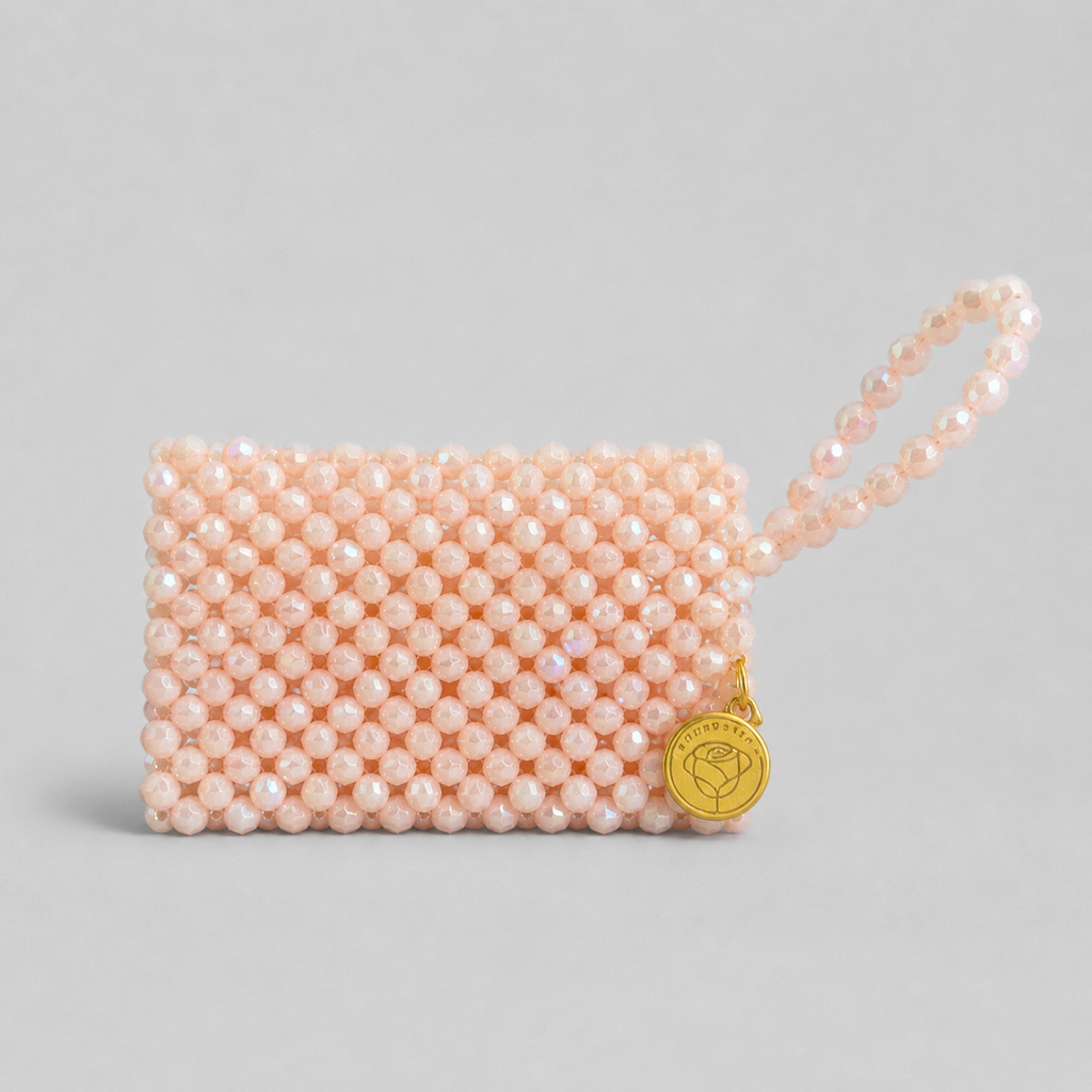 Pink Beaded Card Holder