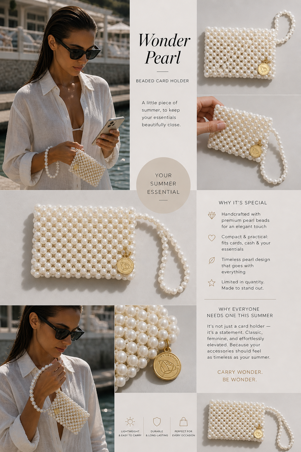 Pearl Beaded Card Holder