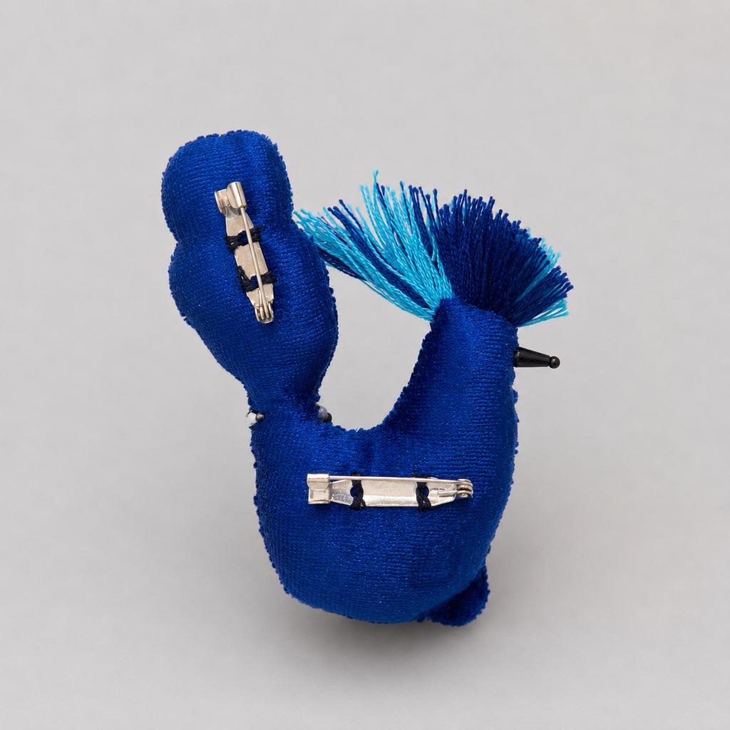 Blue Lucky Bird Brooch