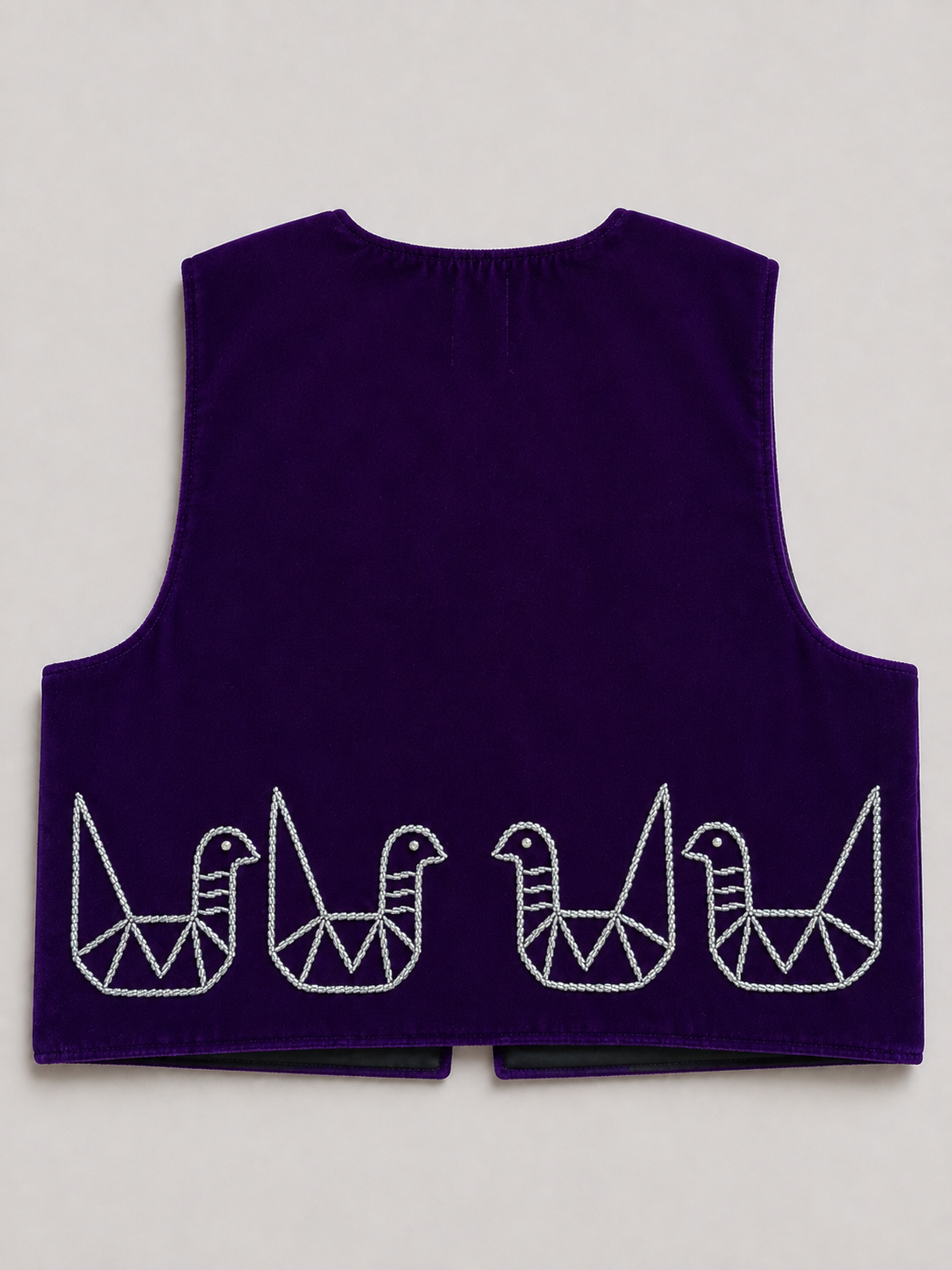 Purple Hand Beaded Velvet Vest