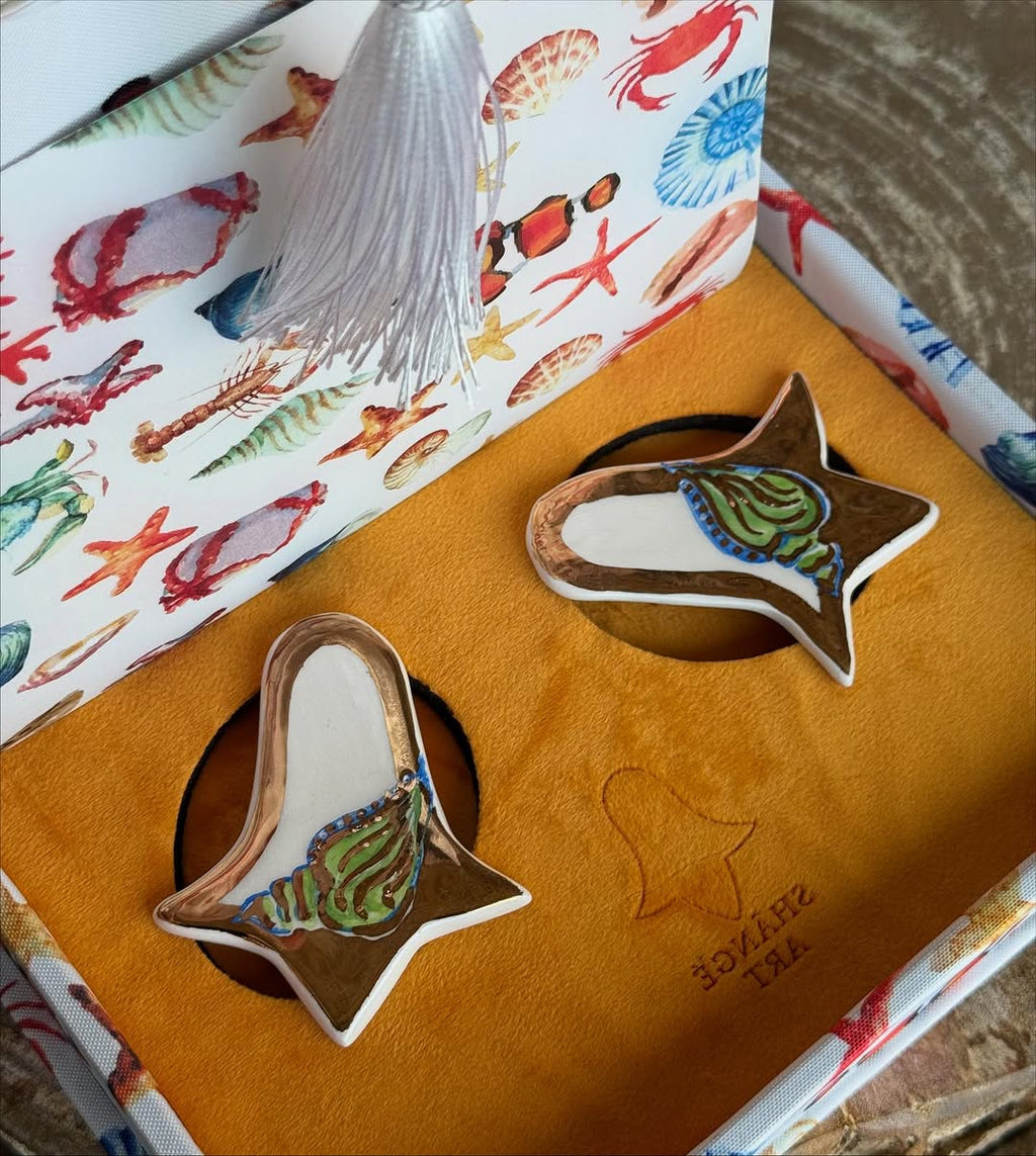 Green Shell Earrings