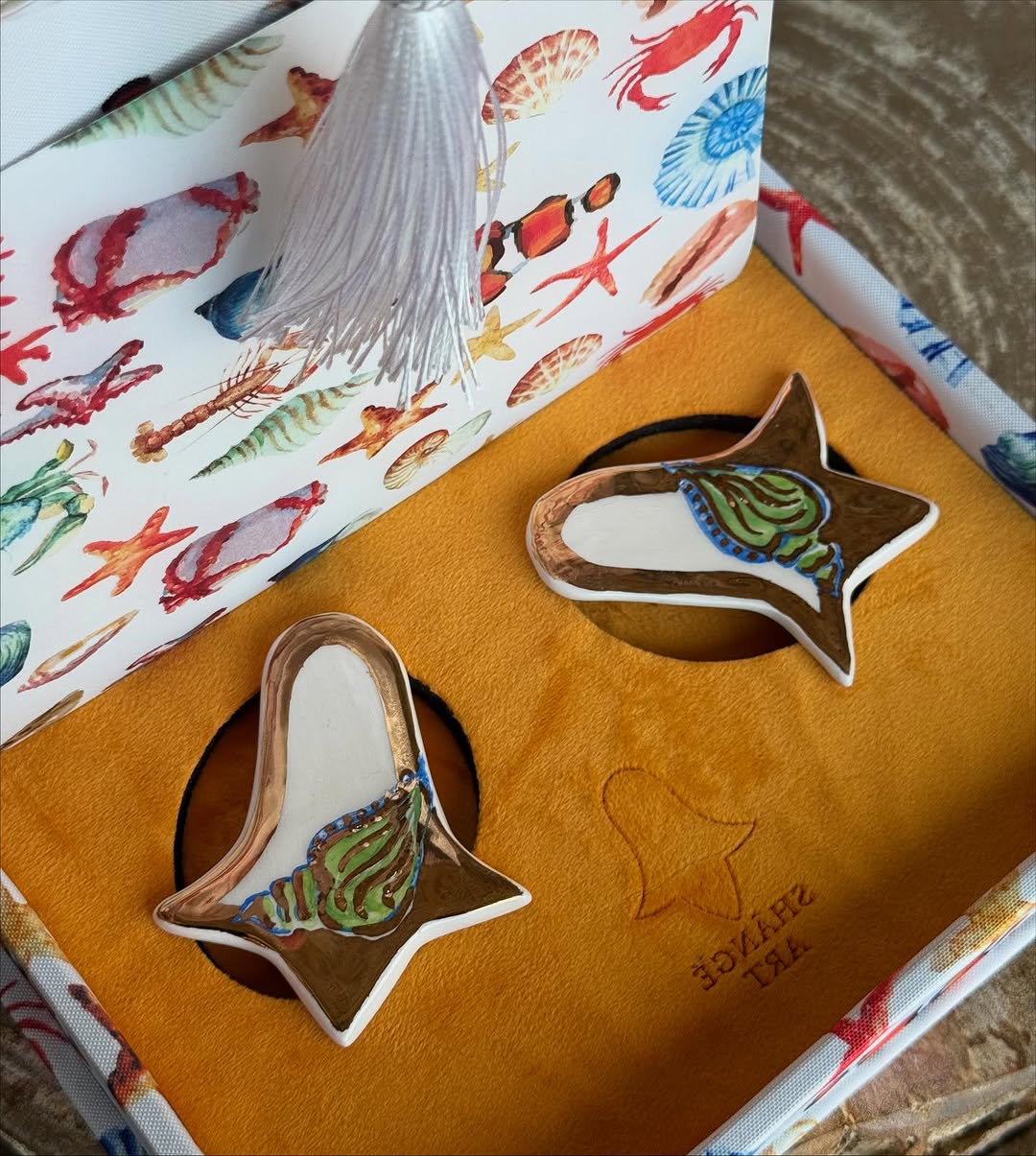 Green Shell Earrings