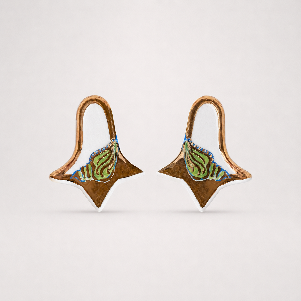 Green Shell Earrings