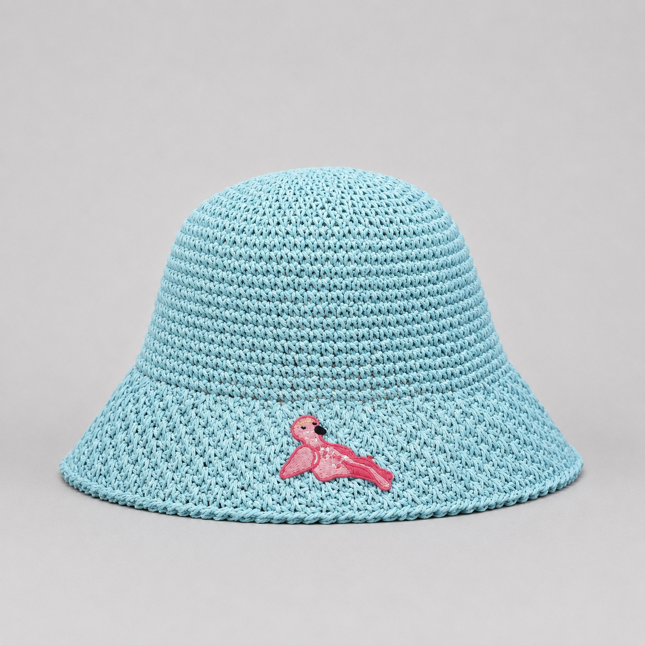 Blue Straw Bucket Hat