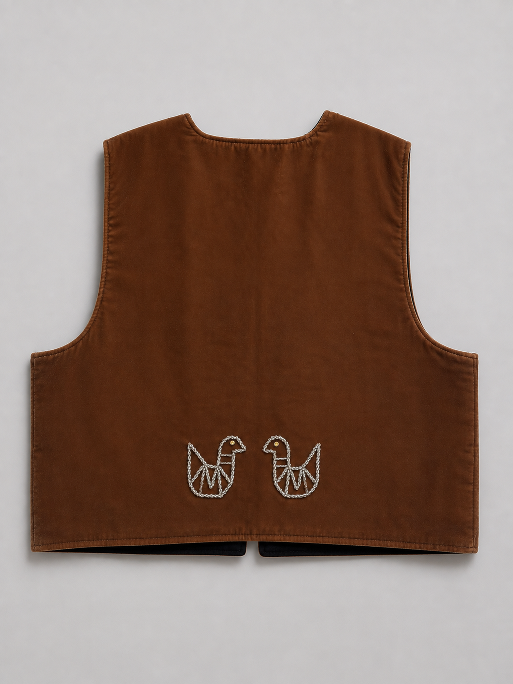 Brown Hand Beaded Velvet Vest