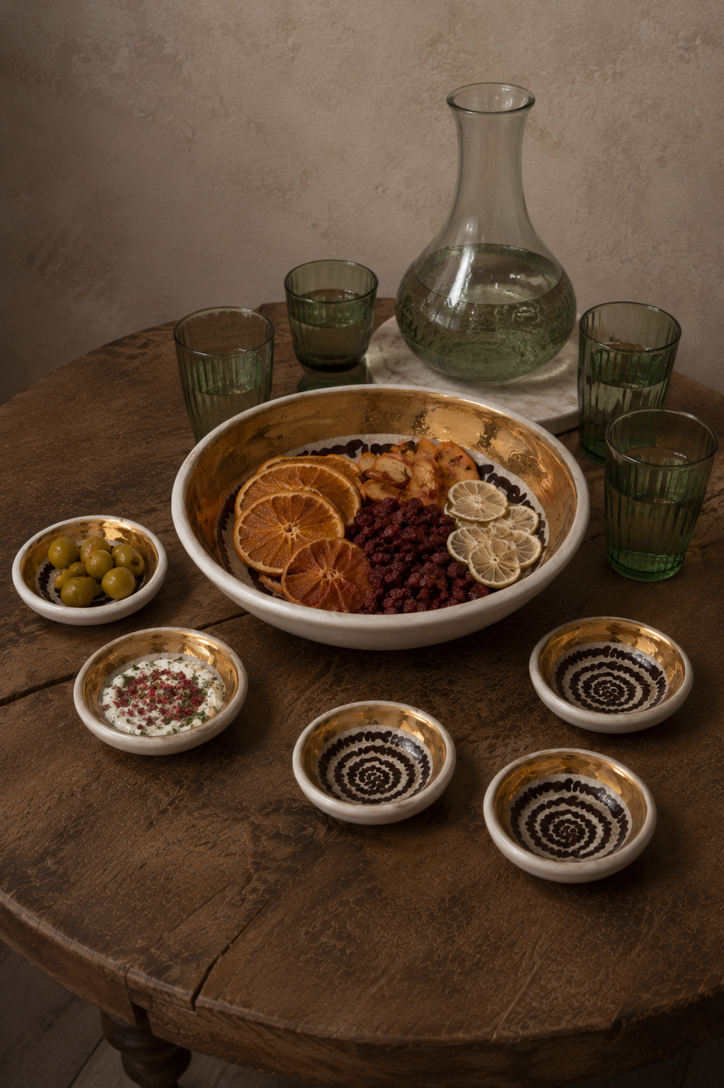 Gold & Script Bowl Set