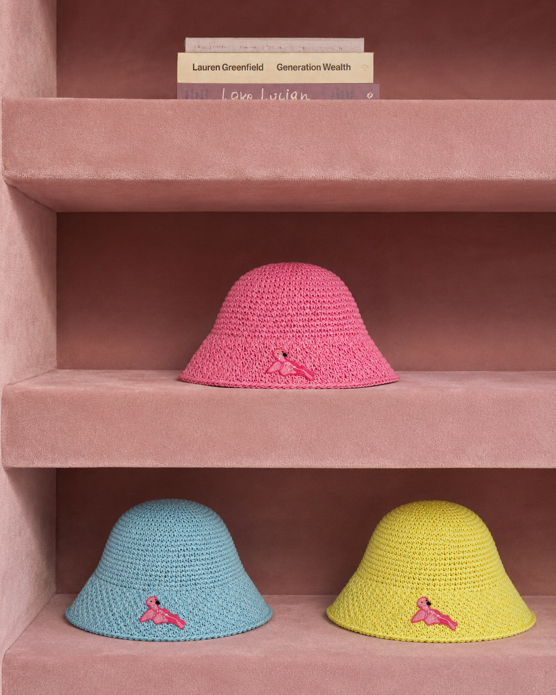 Blue Straw Bucket Hat