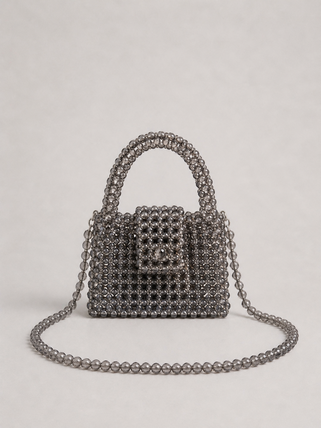 Gray Beaded Bag