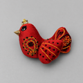 Red Lucky Bird Brooch