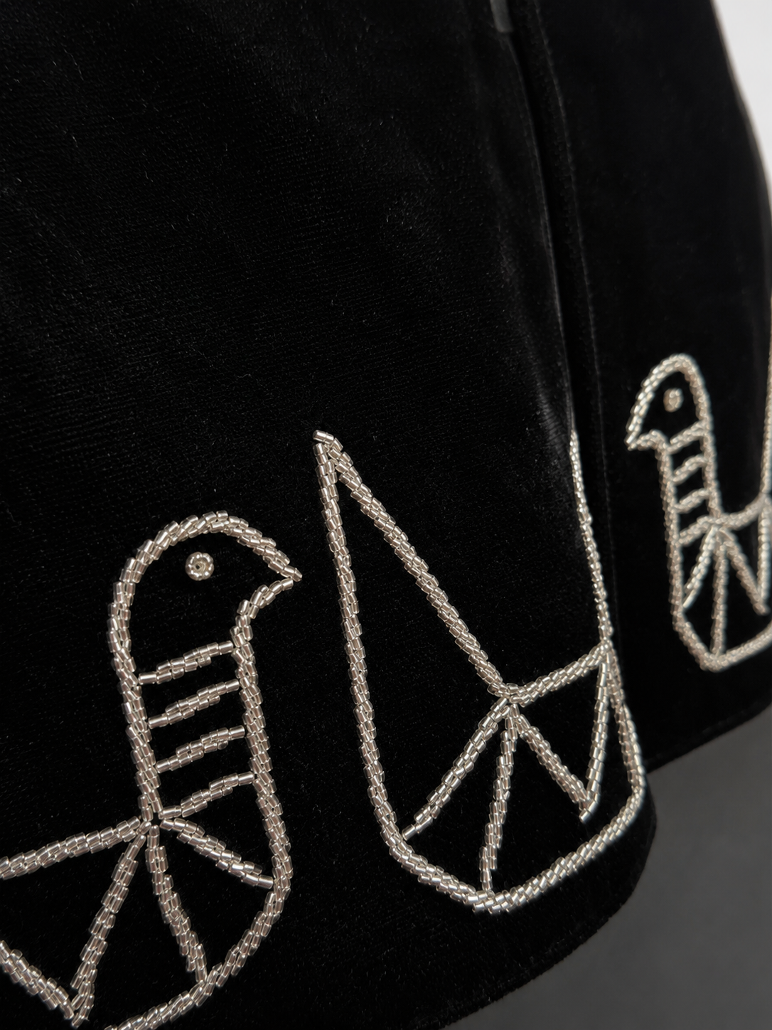 Black Hand Beaded Velvet Vest