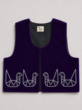 Purple Hand Beaded Velvet Vest