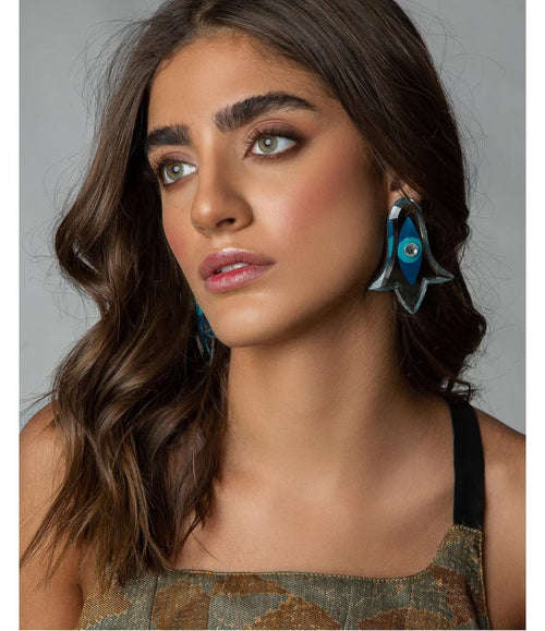 Third Eye Crystal Earrings with Diamond
